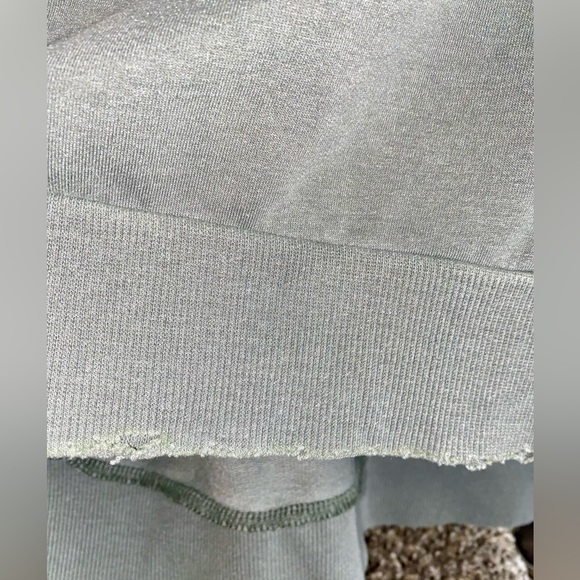 Peyton Jensen Distressed Olive Green Snap Side Detail Sweatshirt - Picture 5 of 16